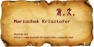 Marischek Krisztofer névjegykártya